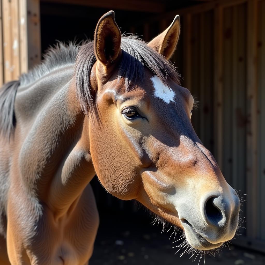 Horse with Dull Coat due to B Complex Deficiency