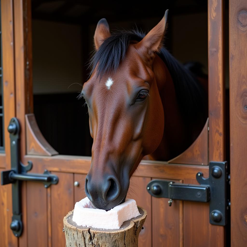 Horse with Himalayan Salt Lick