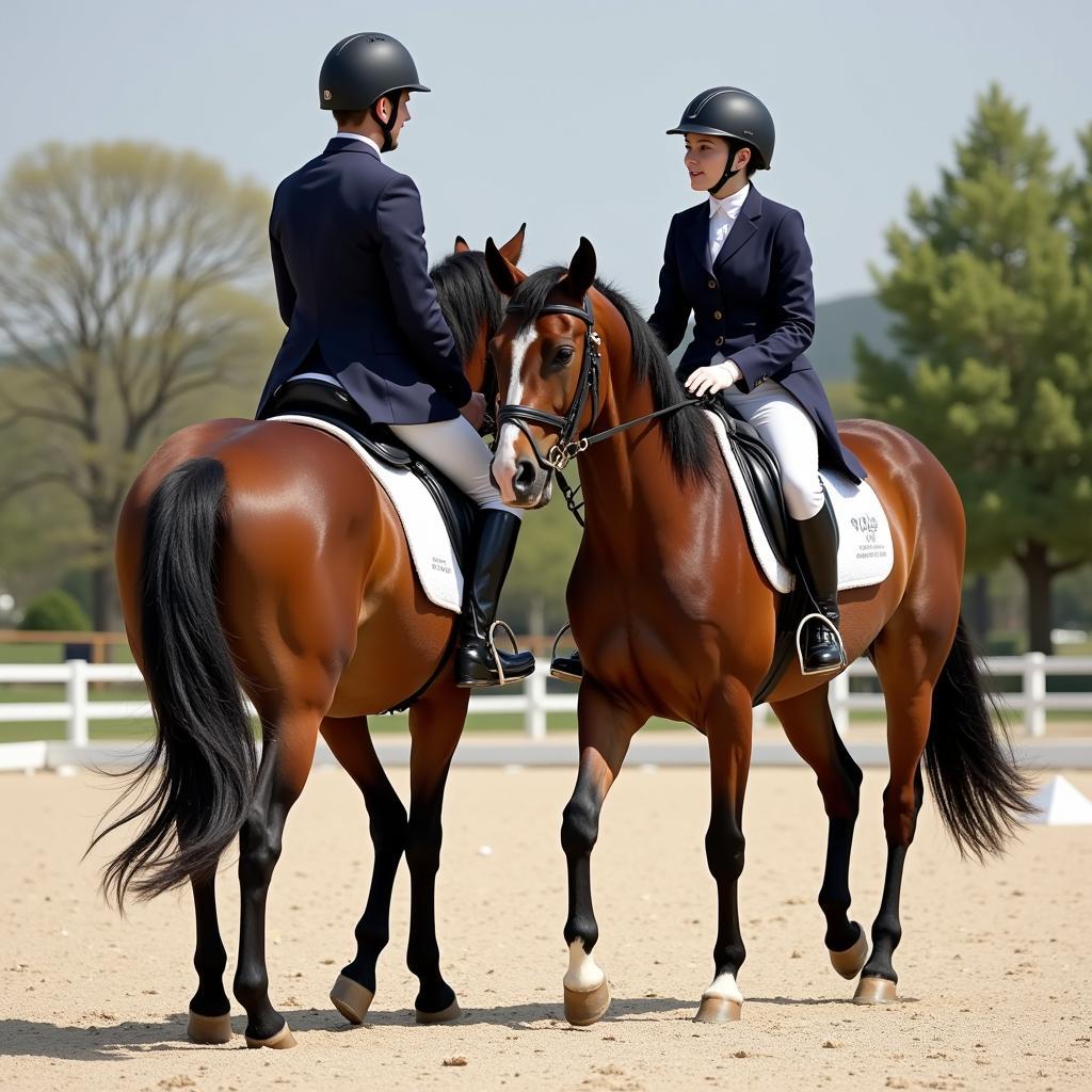 Horses Performing Dressage in Harmony