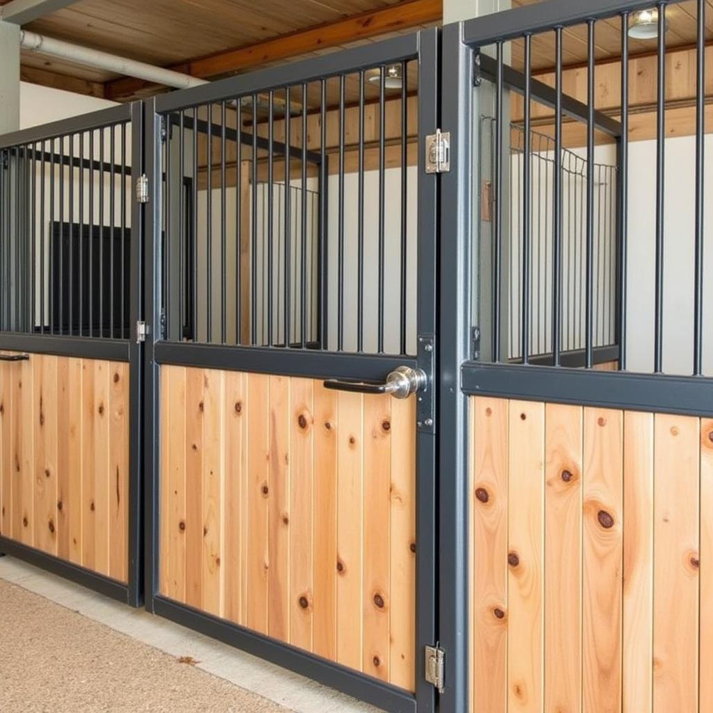 Hybrid Horse Stall Bars Combining Metal and Wood