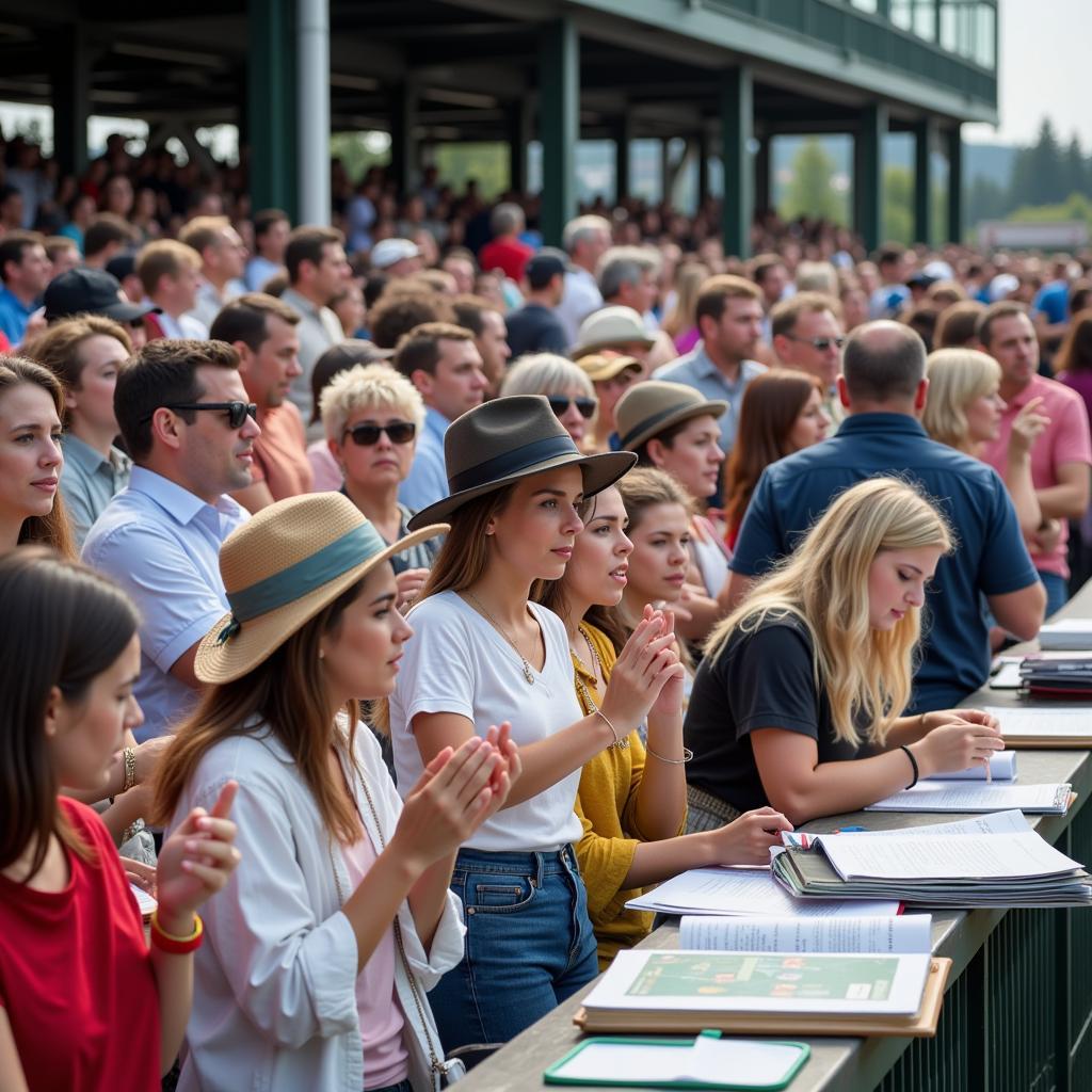 Spectators Enjoying the Atmosphere at an Idaho Horse Race