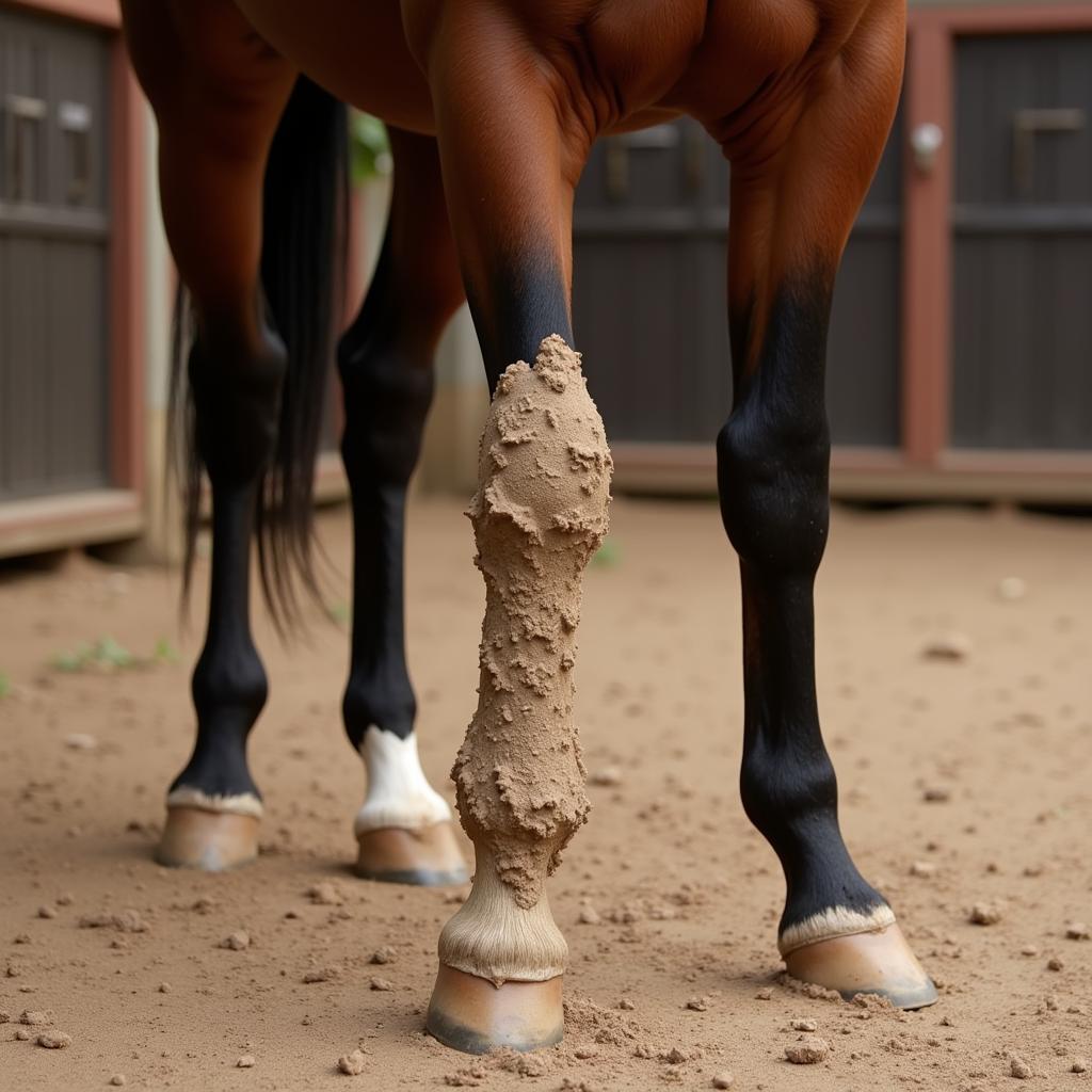 Applying an Indian Mud Poultice to a Horse