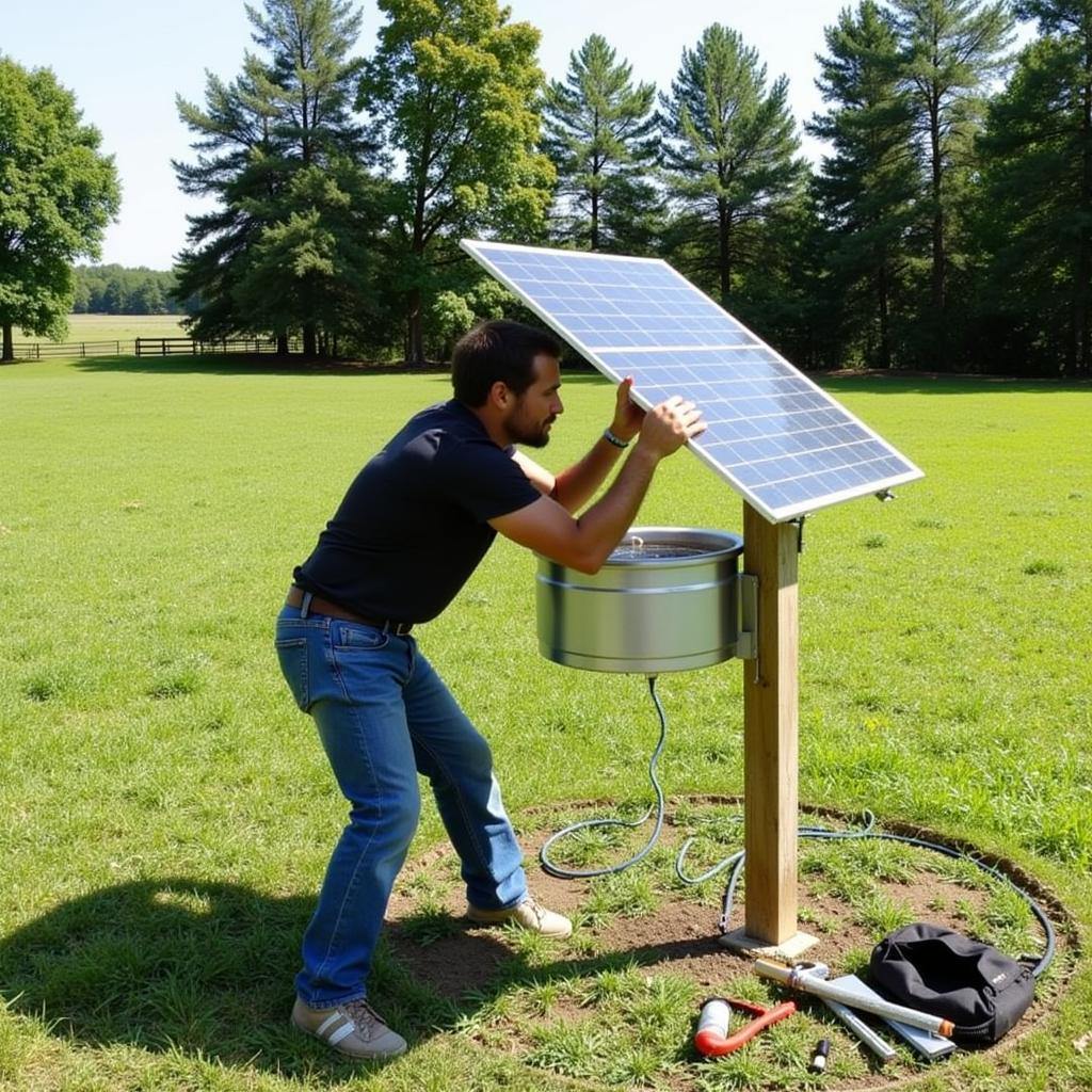 Installing a Solar Panel for a Horse Water Heater