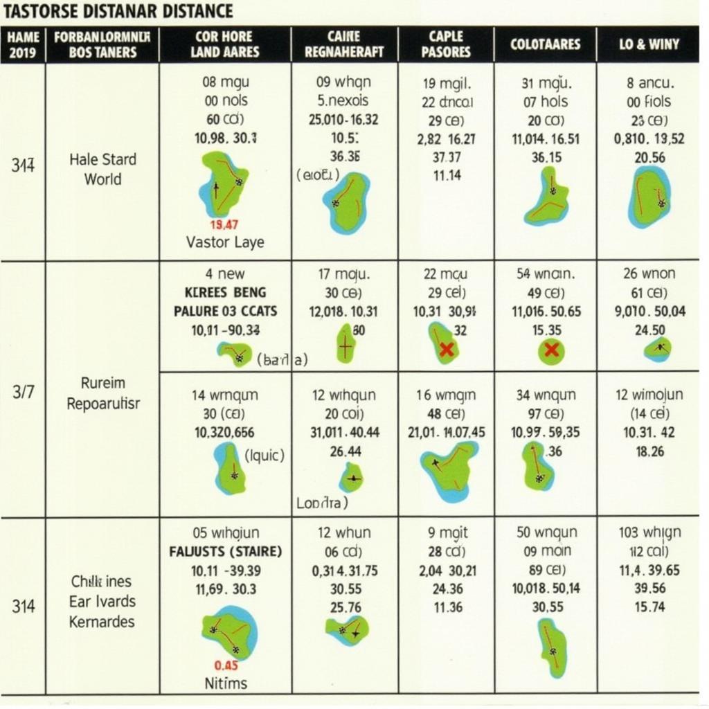 Iron Horse Golf Course Scorecard Distance Chart