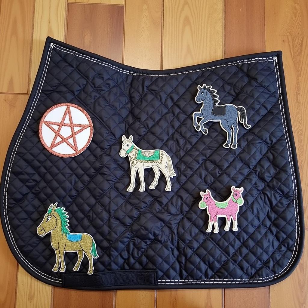 Iron on Horse Patches on a Saddle Pad