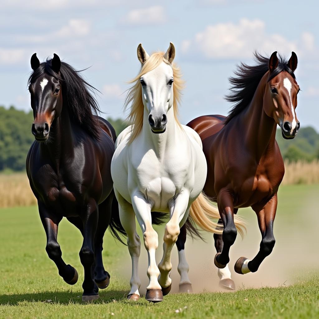 Murgese, Lipizzaner, and Sardinian Anglo-Arab Horses in Italy