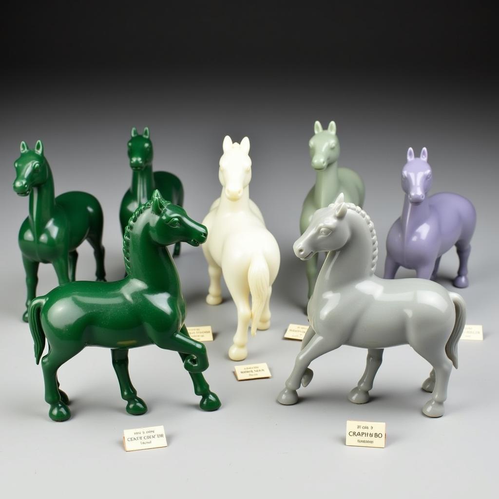 Jade Horse Figurines in Various Colors and Their Symbolism