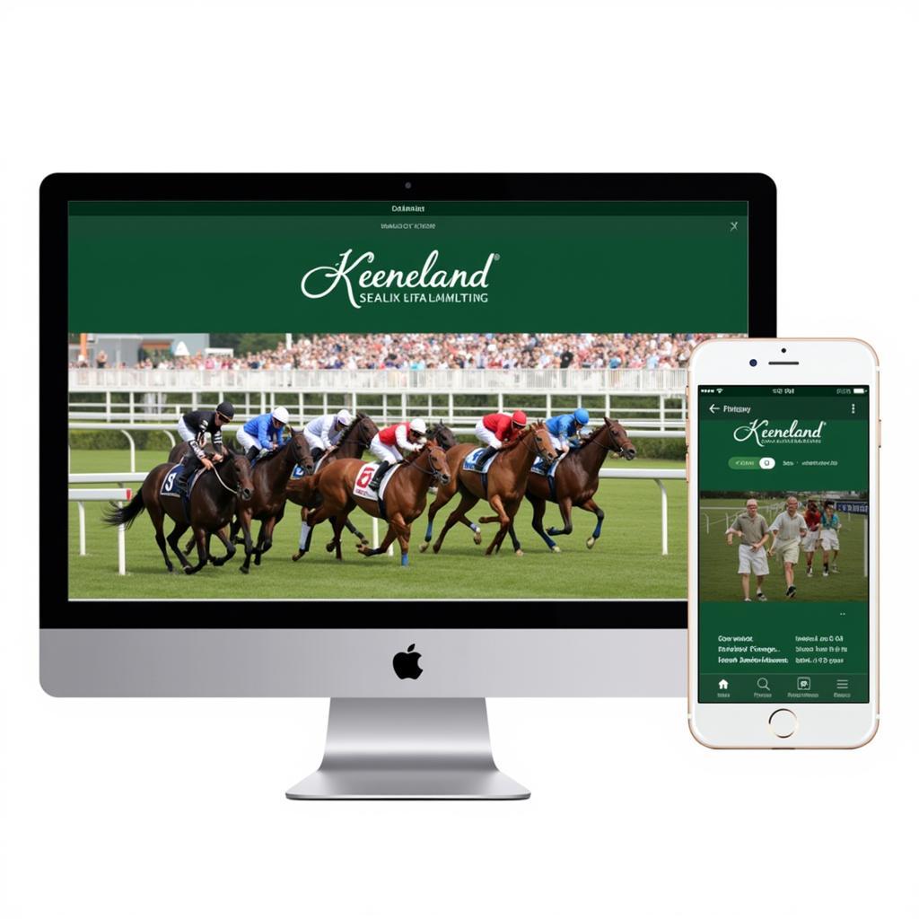 Online Horse Racing Platform Featuring Keeneland Branding