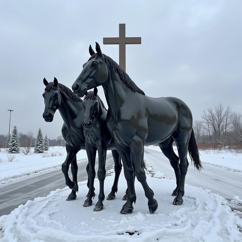 Memorial to the Horses of the Lake Ladoga Ice Road