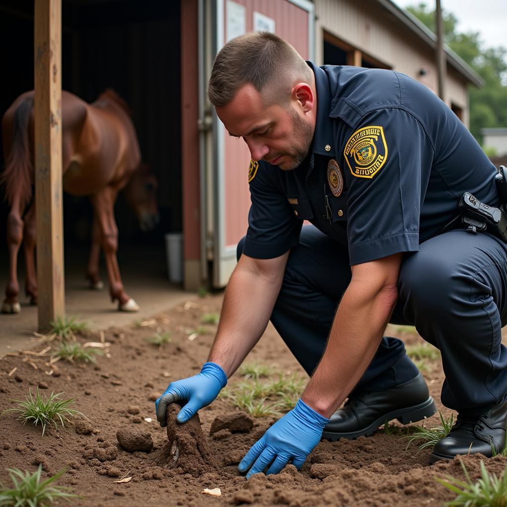 Law Enforcement Officer Investigating Animal Cruelty