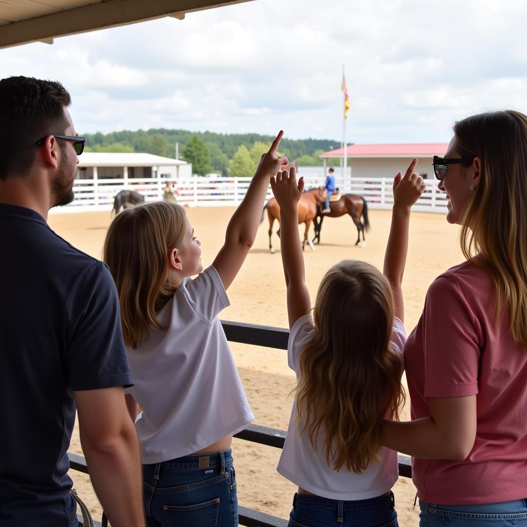 Family Watching Horse Show at Lawrenceburg Fair