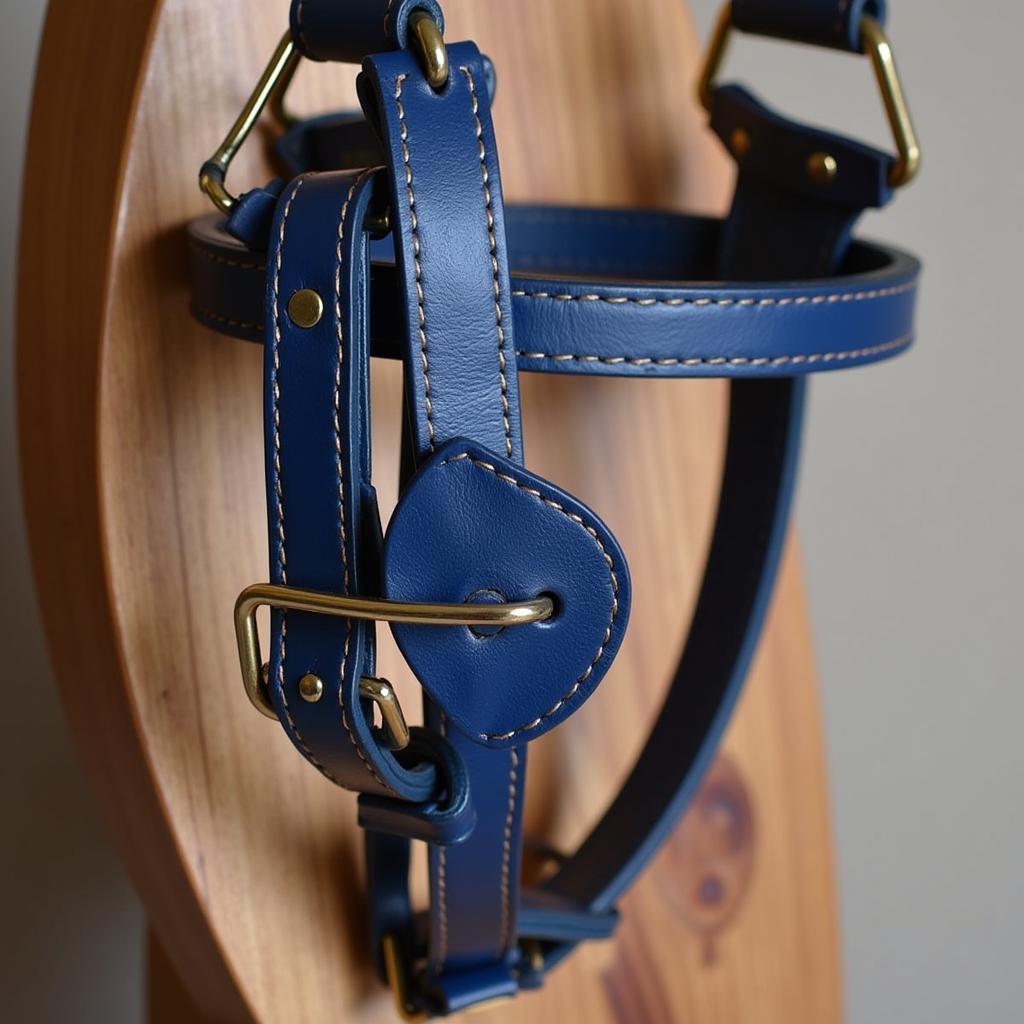 Leather Blue Horse Halter for Show