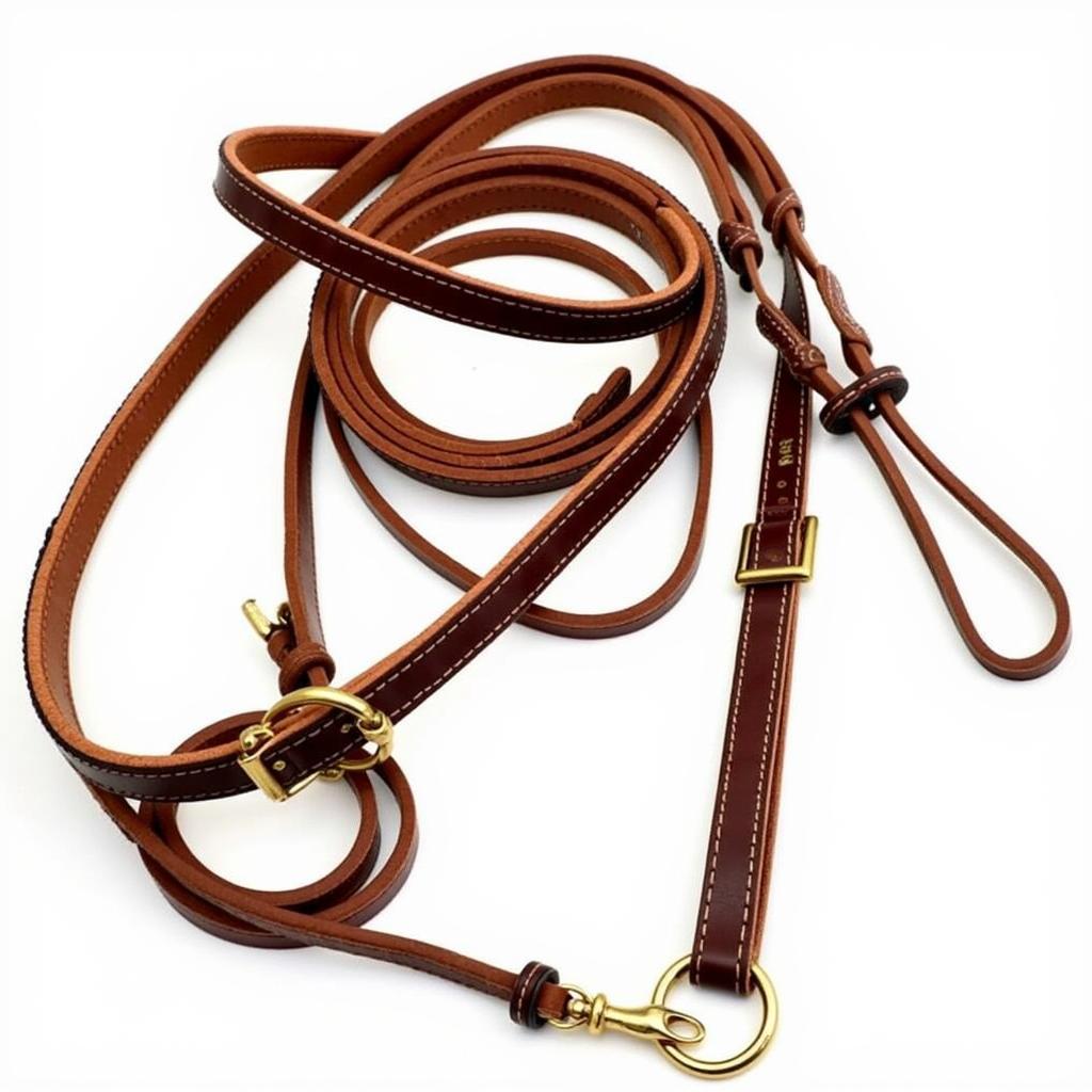 Leather Horse Halter with Lead Rope