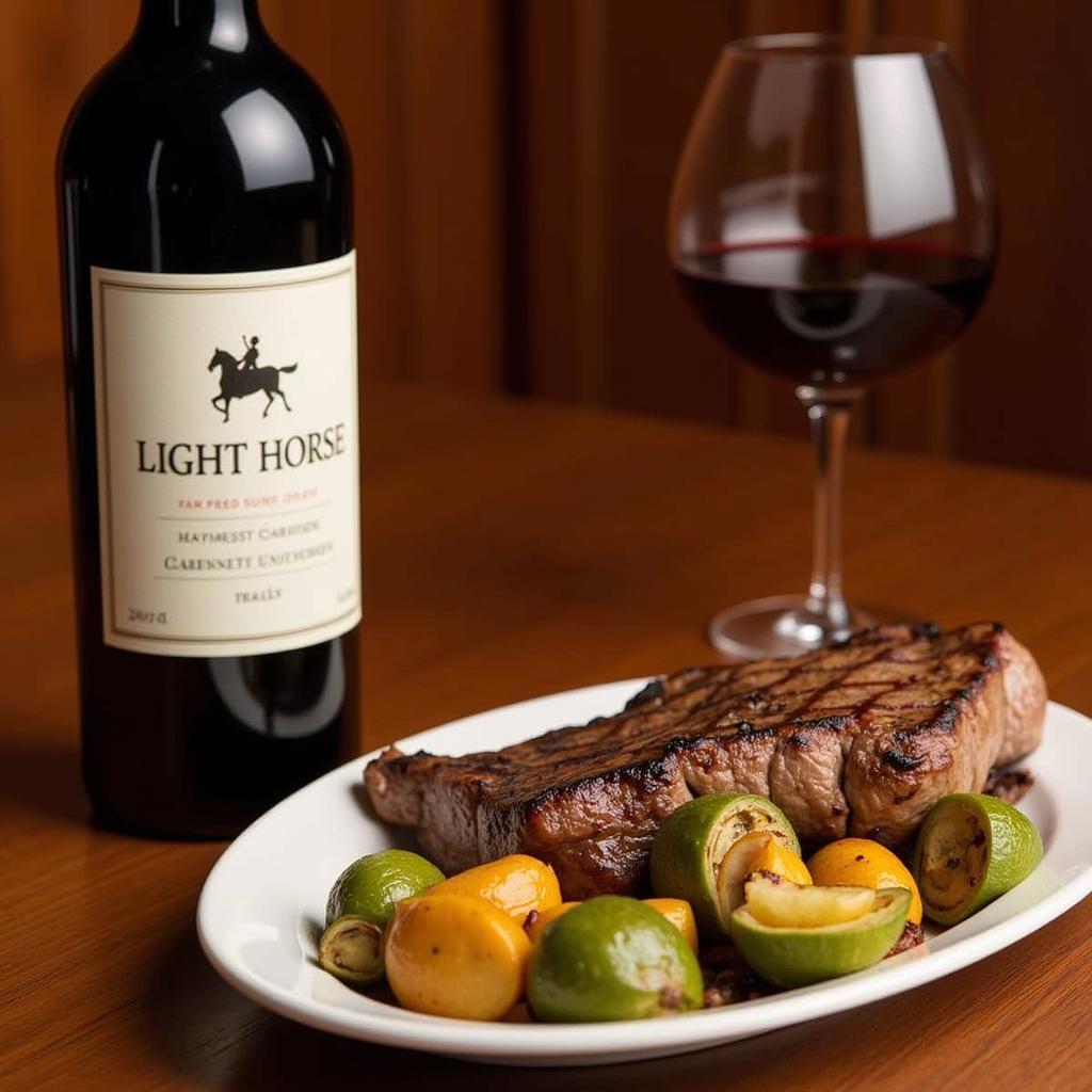 Light Horse Cabernet Sauvignon paired with a steak dinner