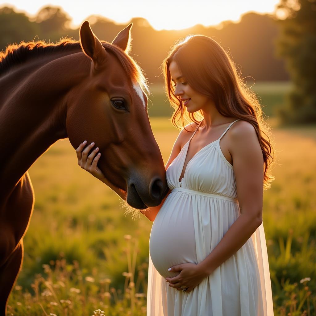 Creative Posing Ideas for Maternity Photos with Horses