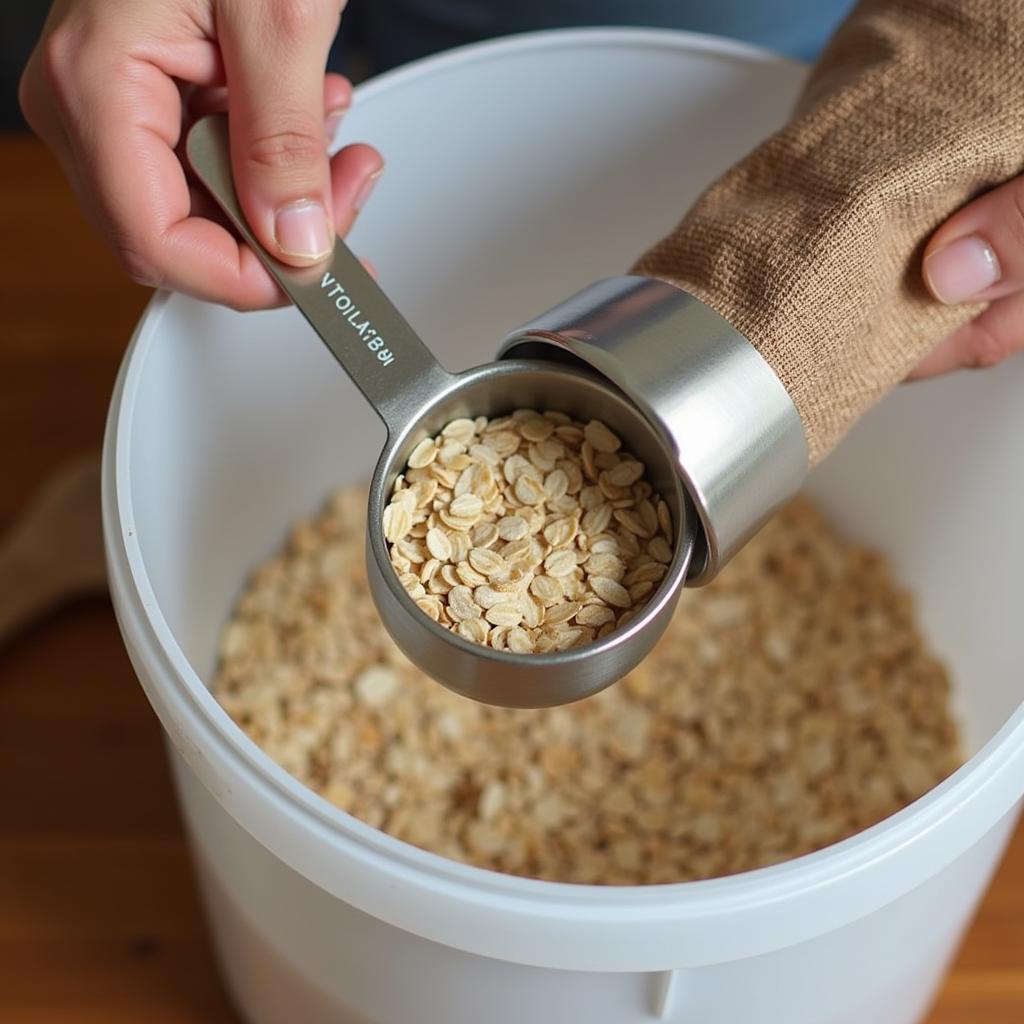 Accurately Measuring Oats for Horse Feed