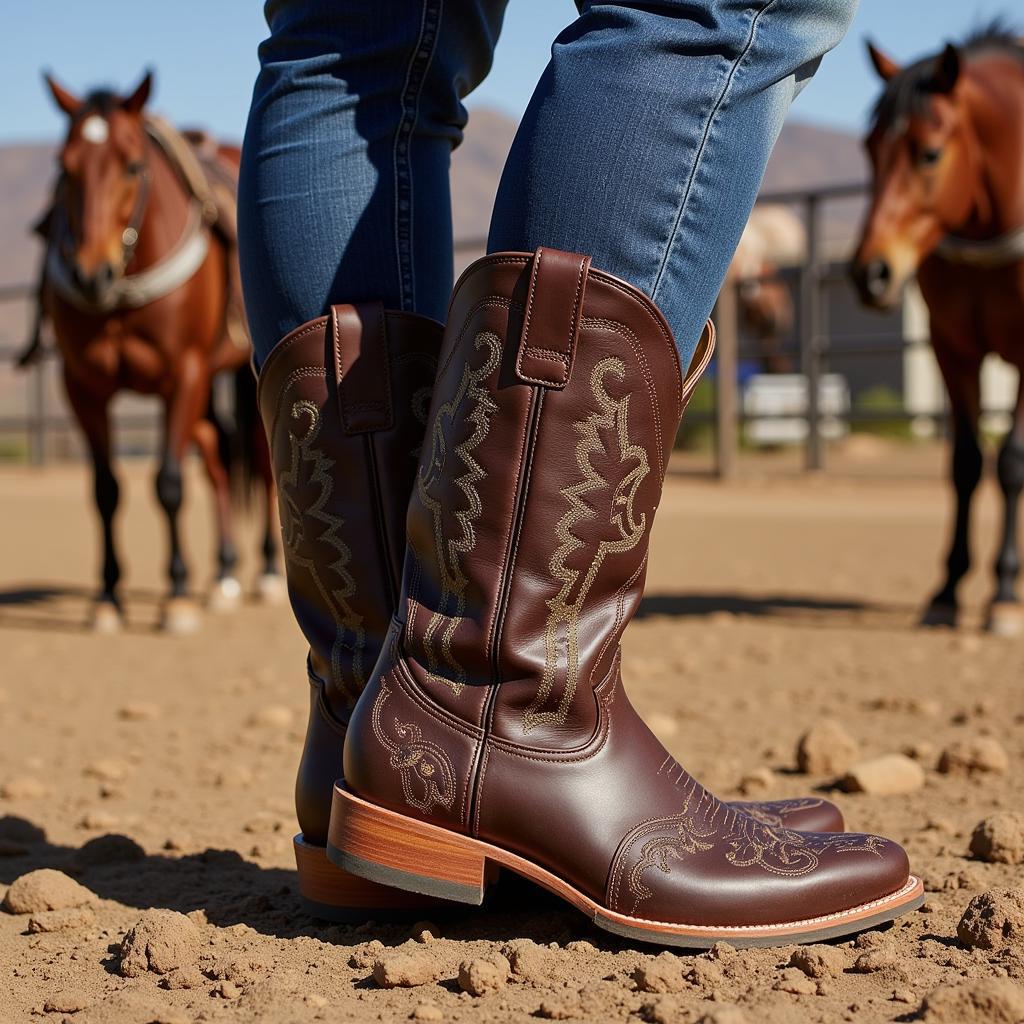 Men's Western Riding Boots for Ranch Work