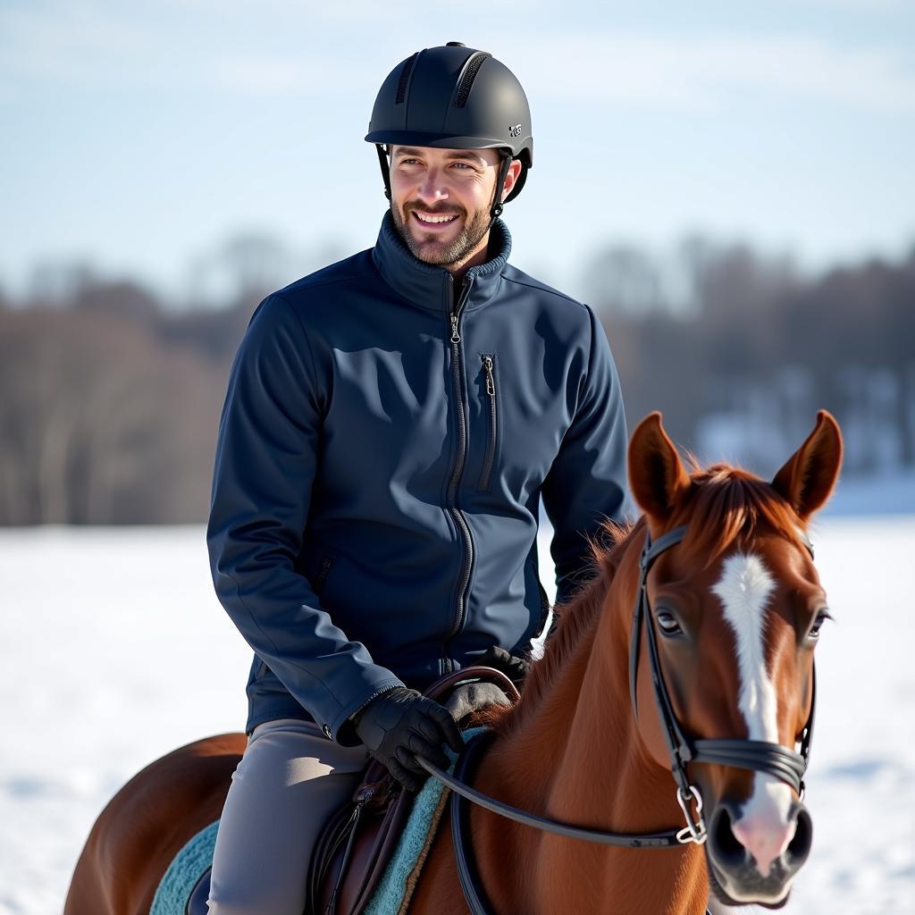 Men's Winter Horse Riding Jacket with Insulated Lining