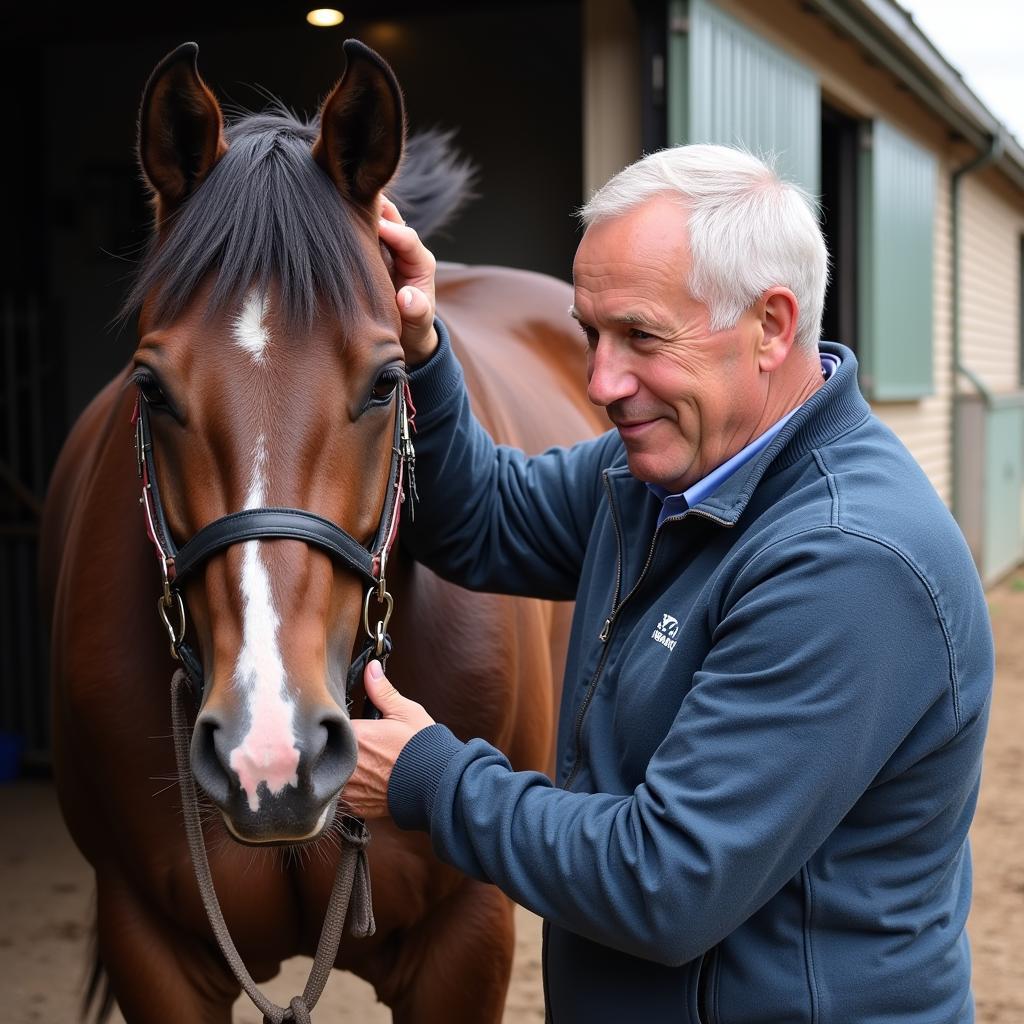 Mike Gill with His Racehorse