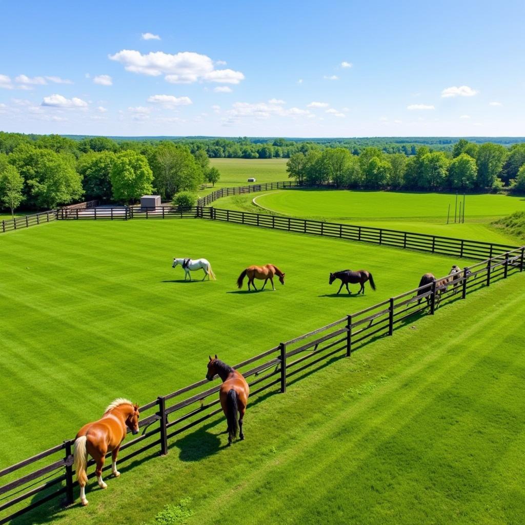 Lush green pastures on a Minnesota horse property