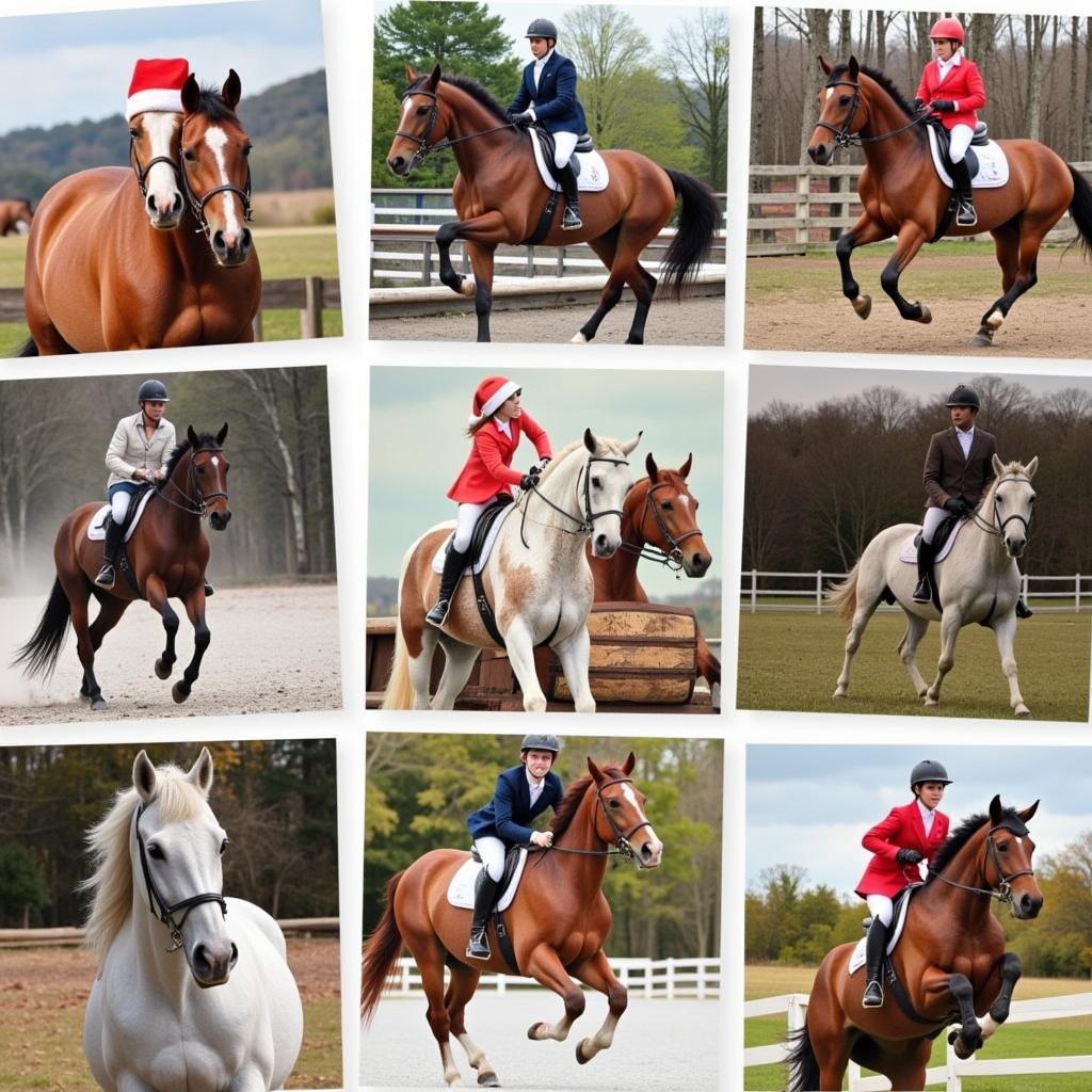 Modern Christmas Cards with Photographic Horse Images