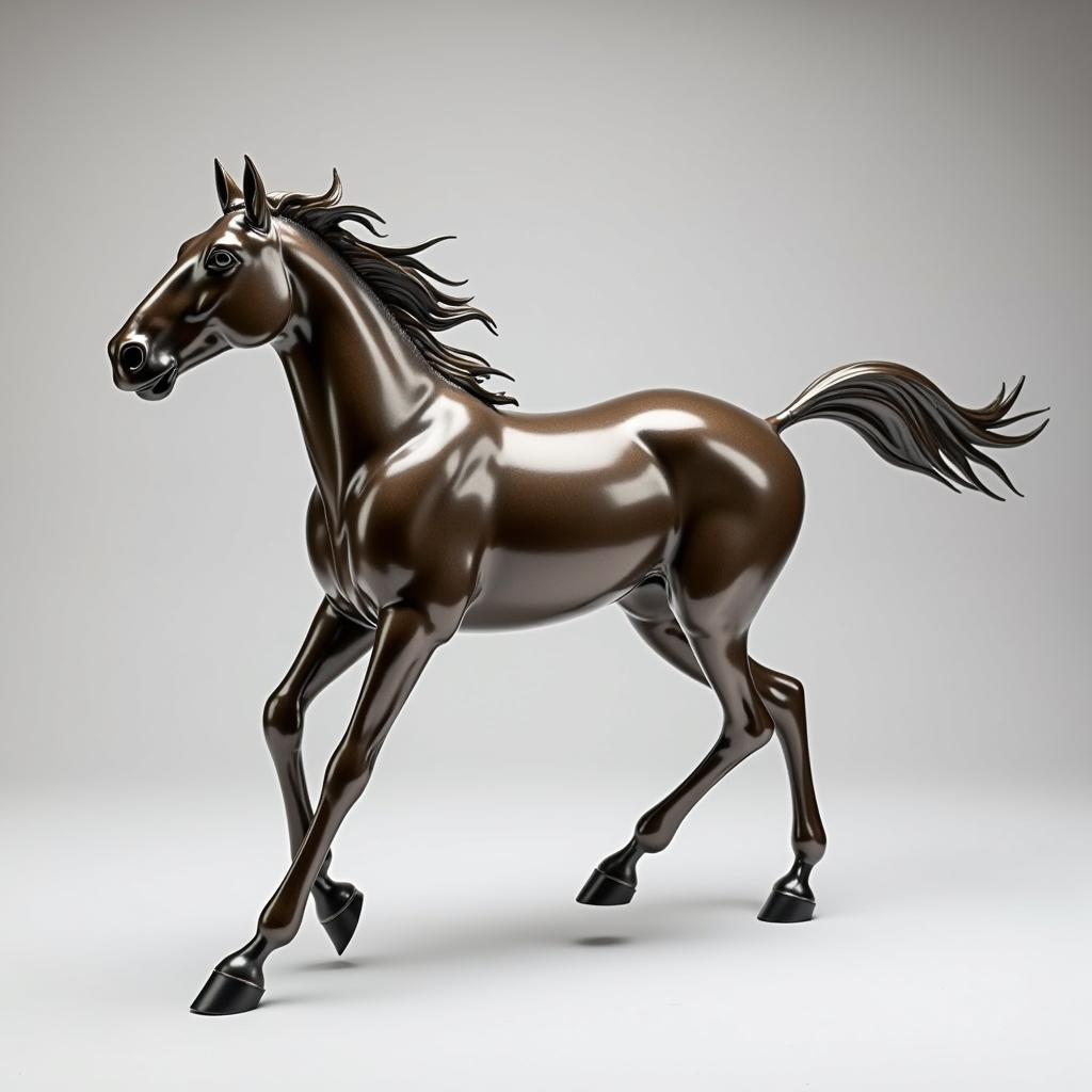 Modern Metal Horse Sculpture