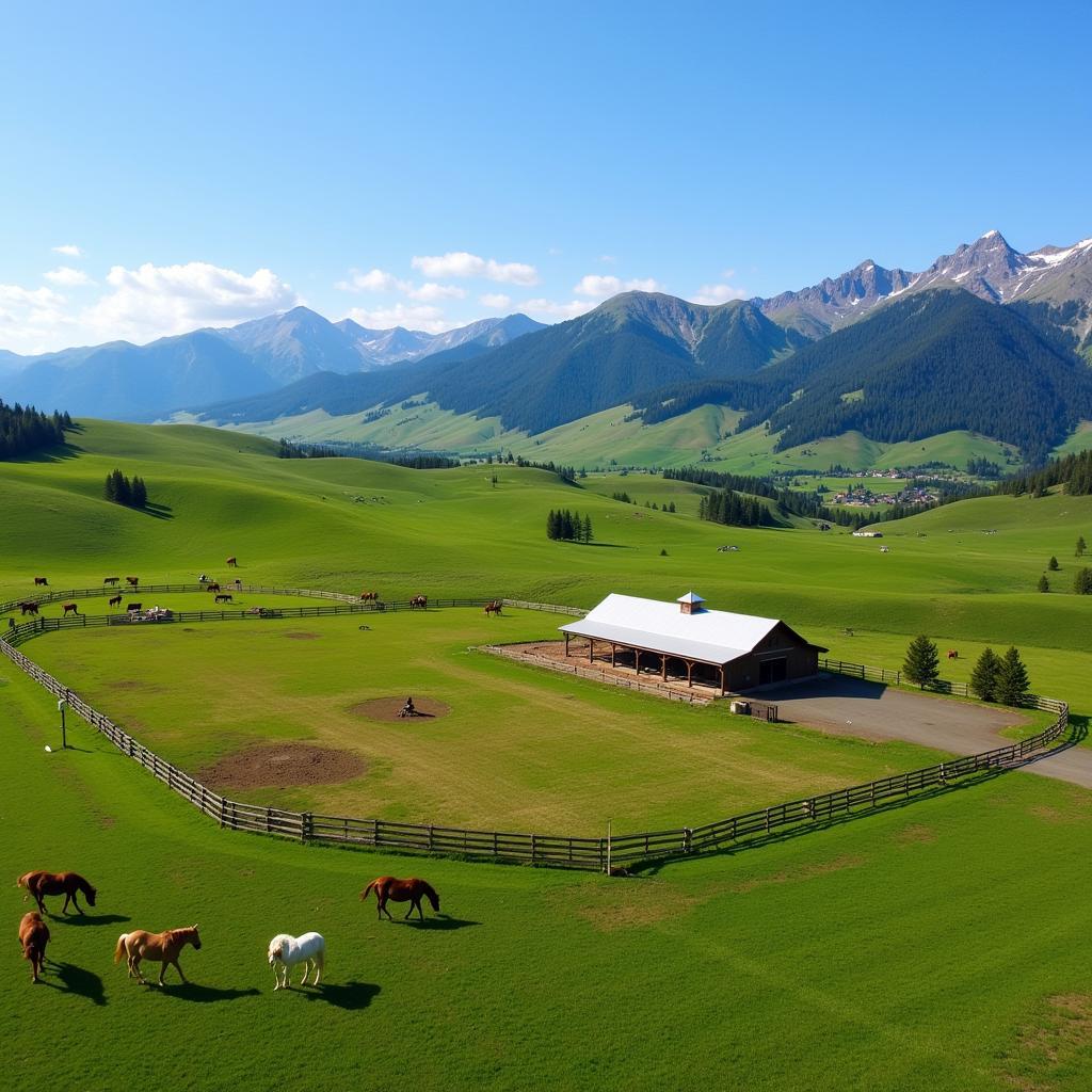 Aerial View of a Montana Horse Ranch