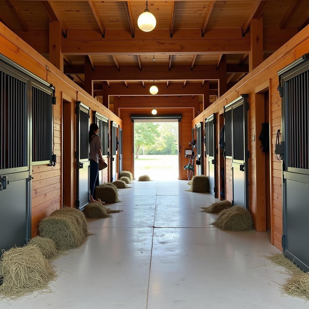 Interior of a Montana Horse Ranch Barn