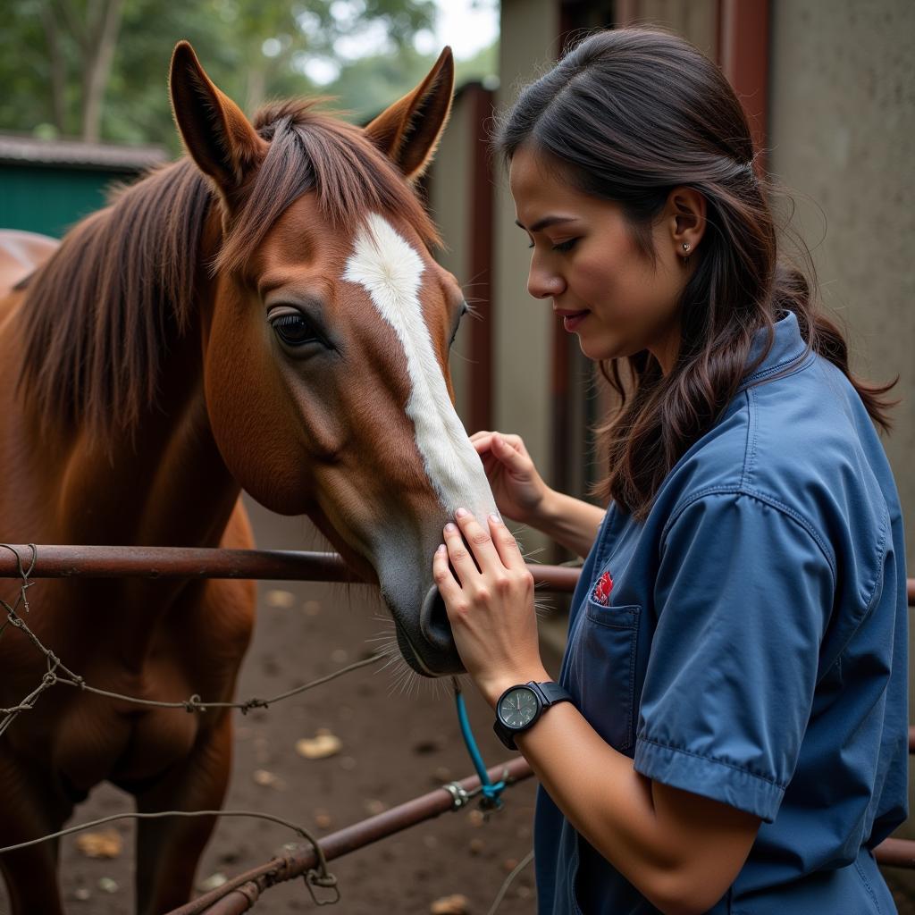 Neglected Horse Receiving Veterinary Care