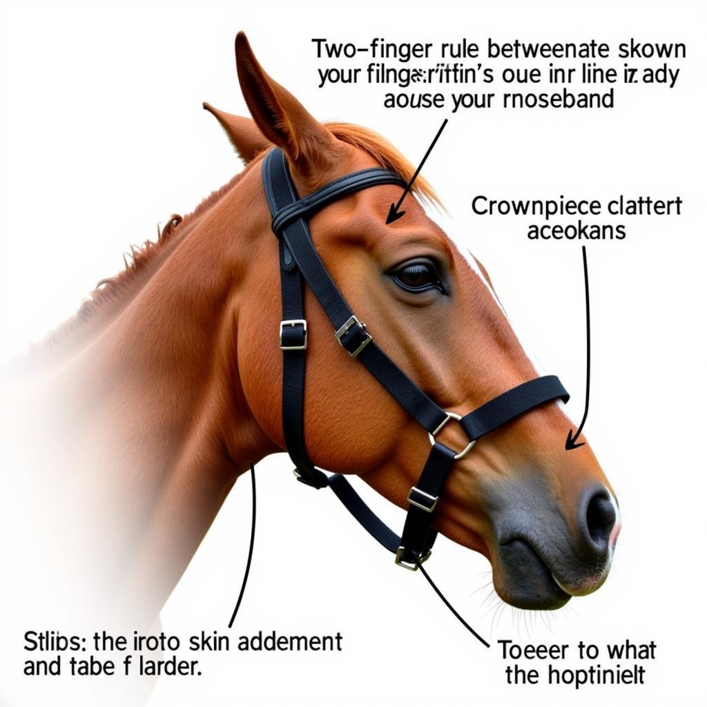 Horse wearing a properly fitted nylon halter