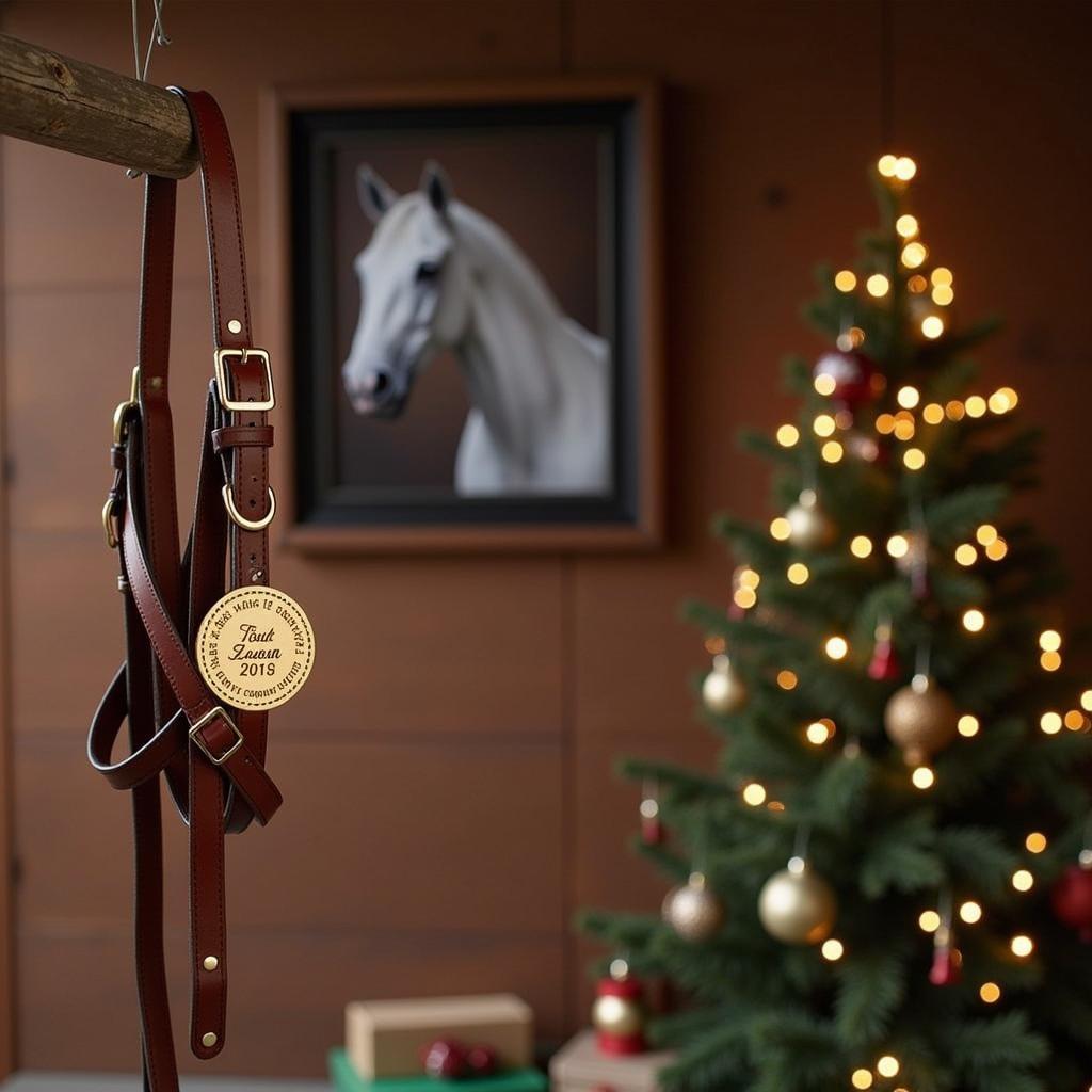 Personalized Horse Gifts for Christmas: Custom Halter and Portrait