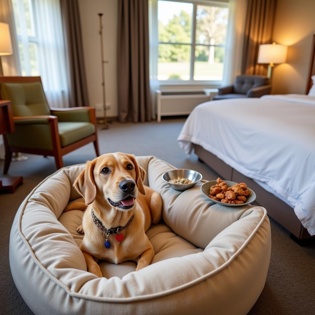 Pet-friendly hotel room amenities