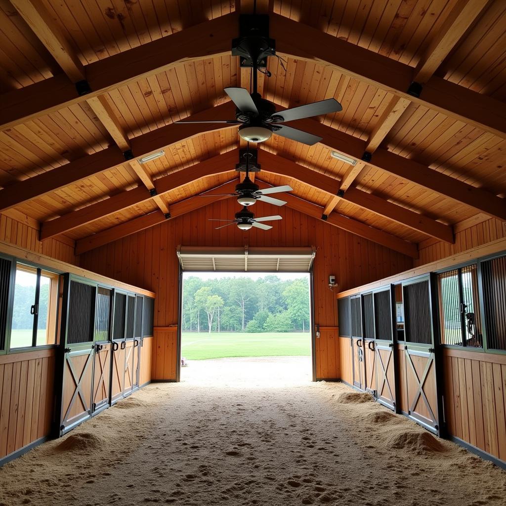 Well-Ventilated Pole Barn Horse Barn