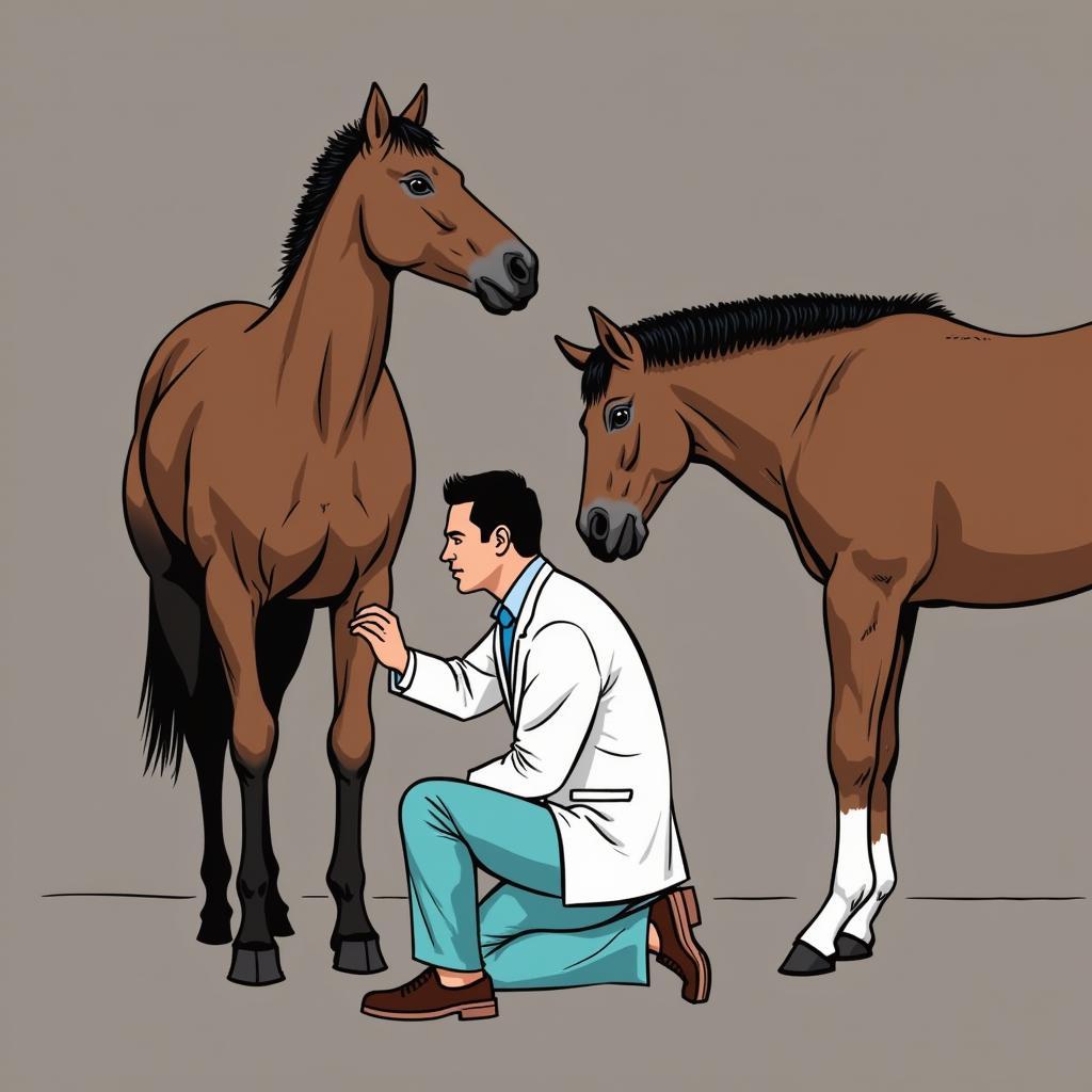 Veterinarian Conducting a Pre-Purchase Exam