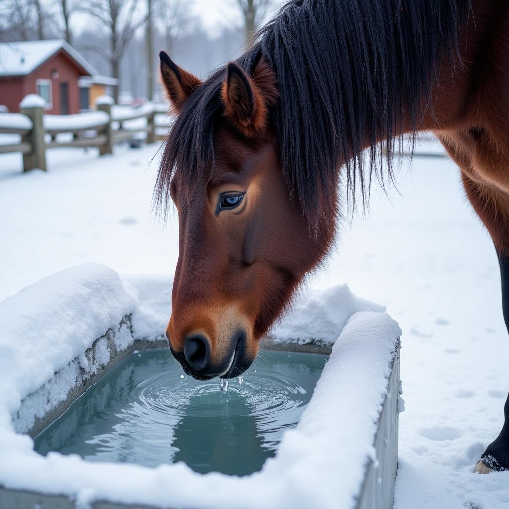 Preventing Frozen Horse Troughs in Winter