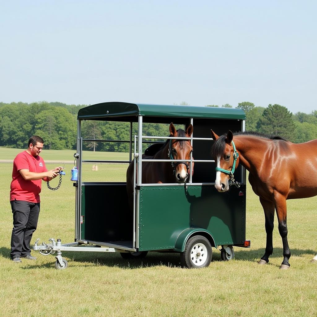 Priefert Portable Horse Stock in Action