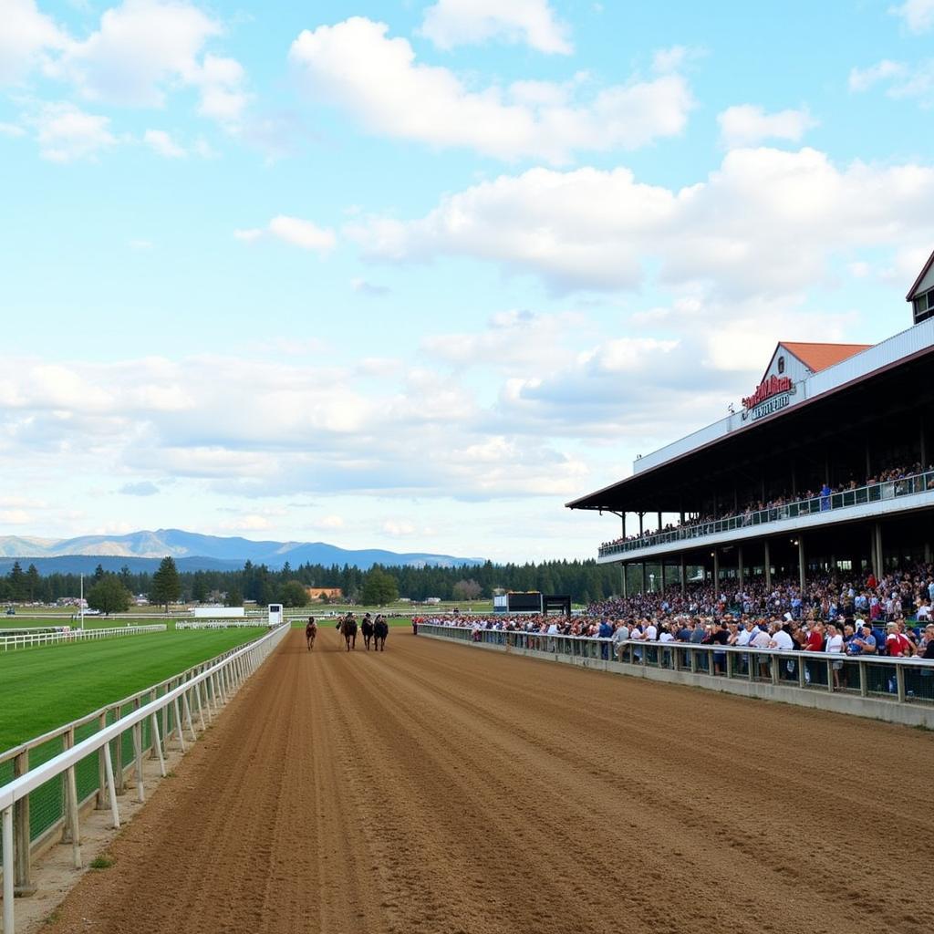 Prineville Horse Racing Track and Crowd