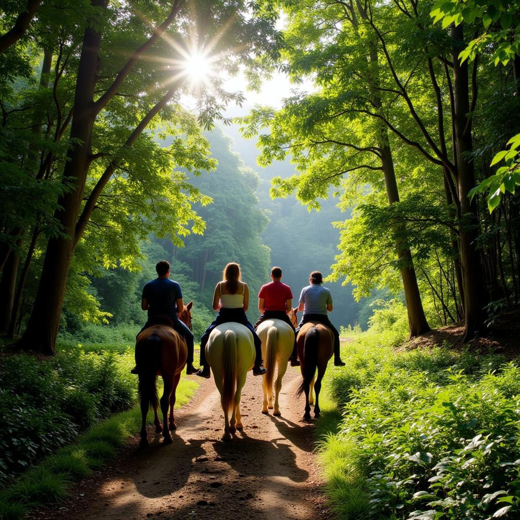 Exploring a tropical forest on horseback in Punta Cana