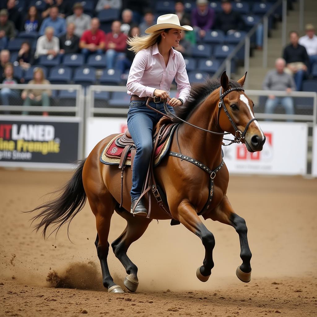 Quarter Horse Performing Reining Maneuvers