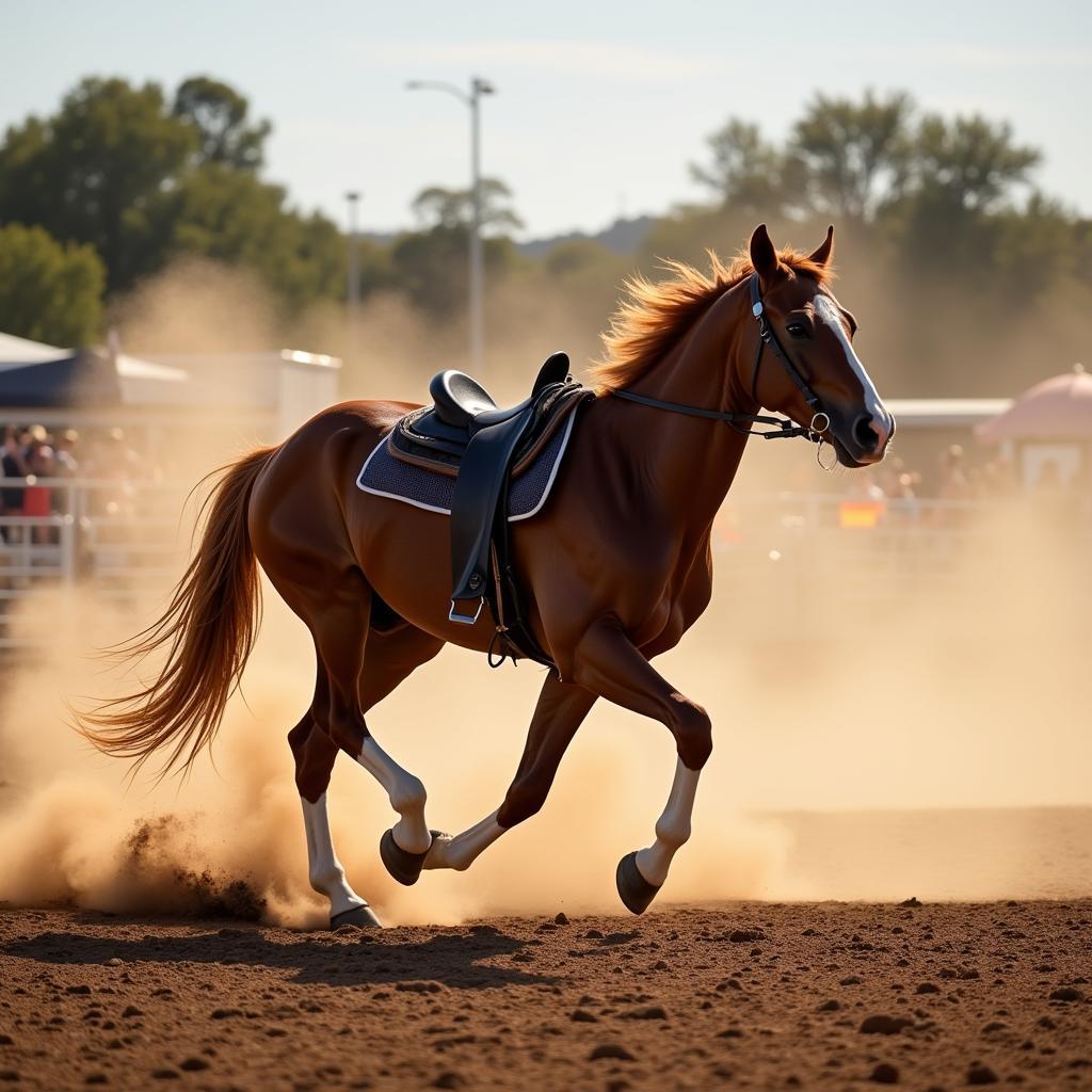 Quarter Horse Sprinting in Competition