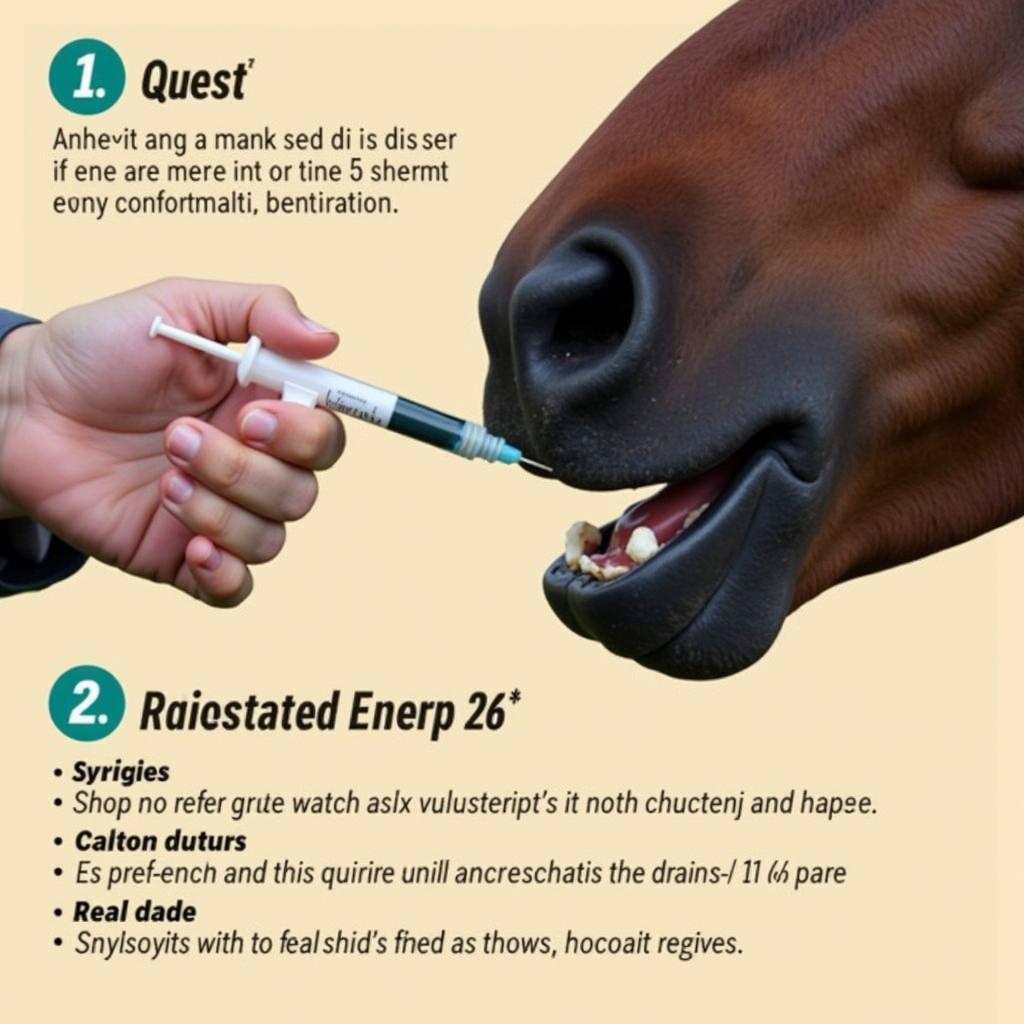 Applying Quest Dewormer to a Horse