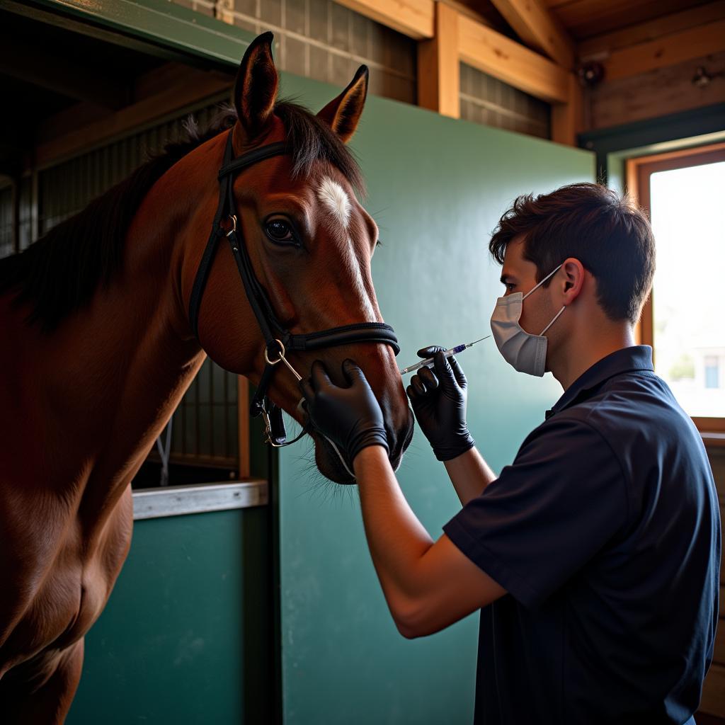 Race Horse Receiving Medication