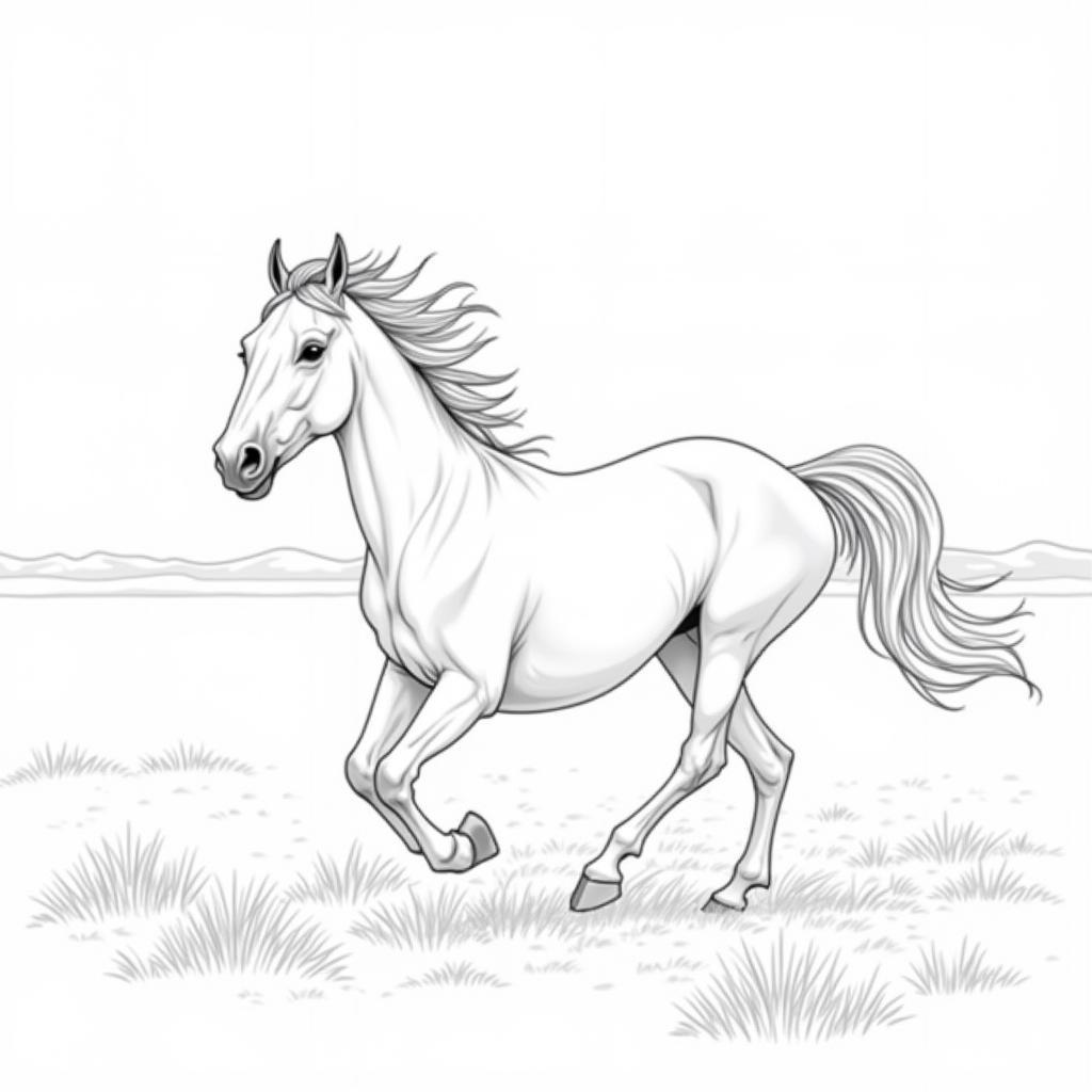 Running Mustang Colouring Page