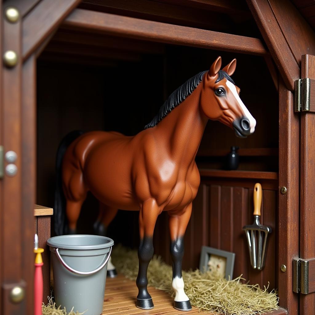 Realistic Model Horse Stable Set