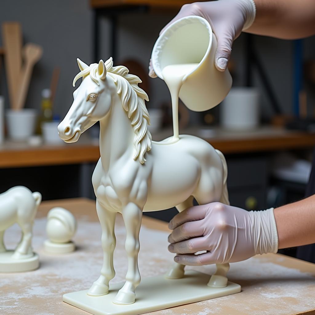 Resin Horse Figurine Creation Process