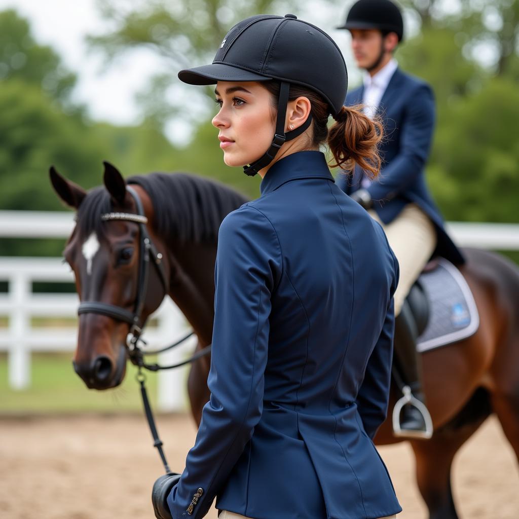 Rider Wearing a Horse Show Shirt at a Competition