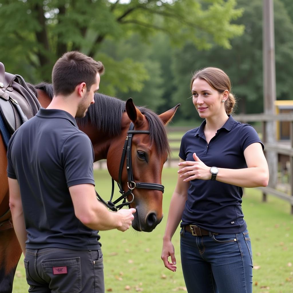 Rider Receiving Instruction After Fall