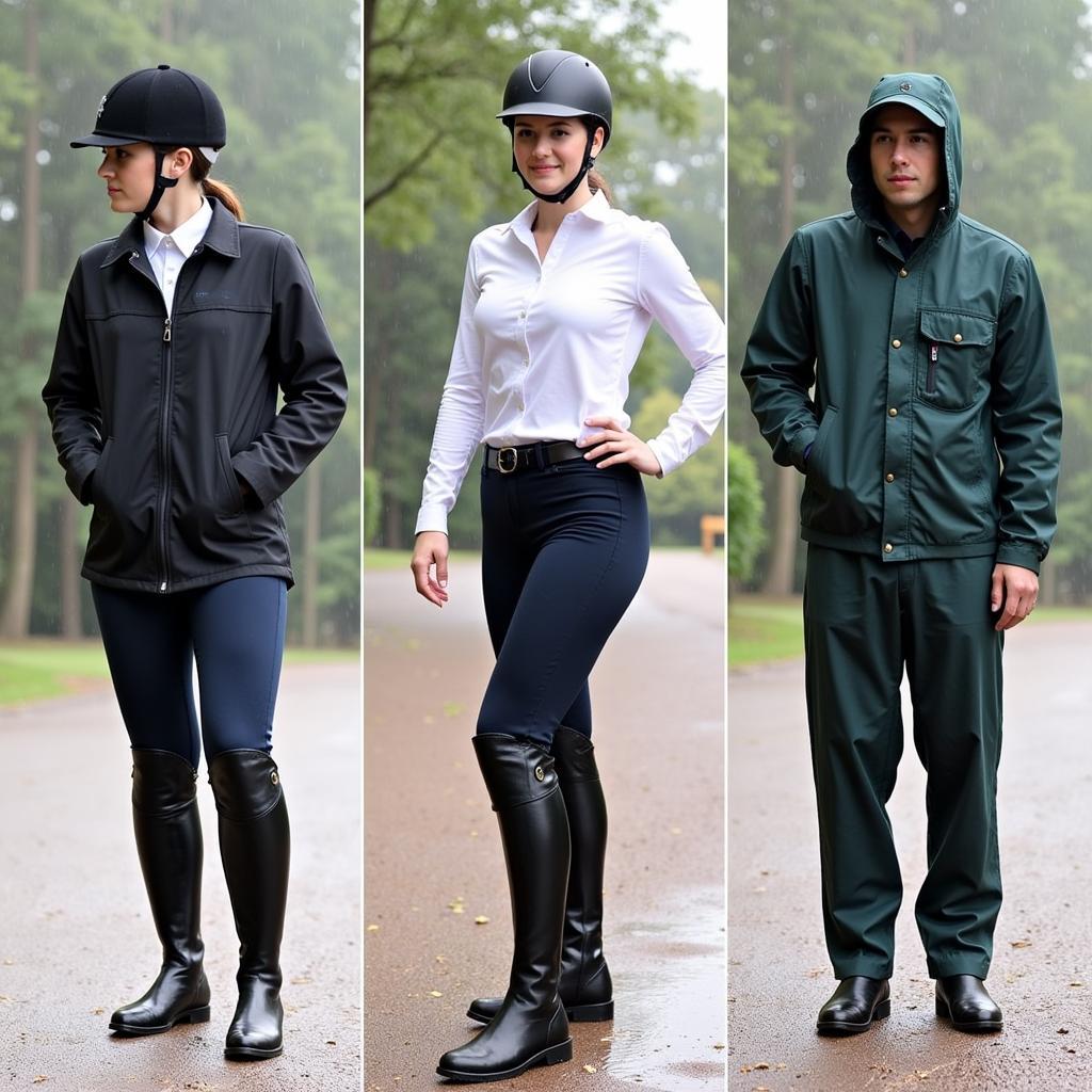 Rider Wearing Half Chaps and Rain Gear