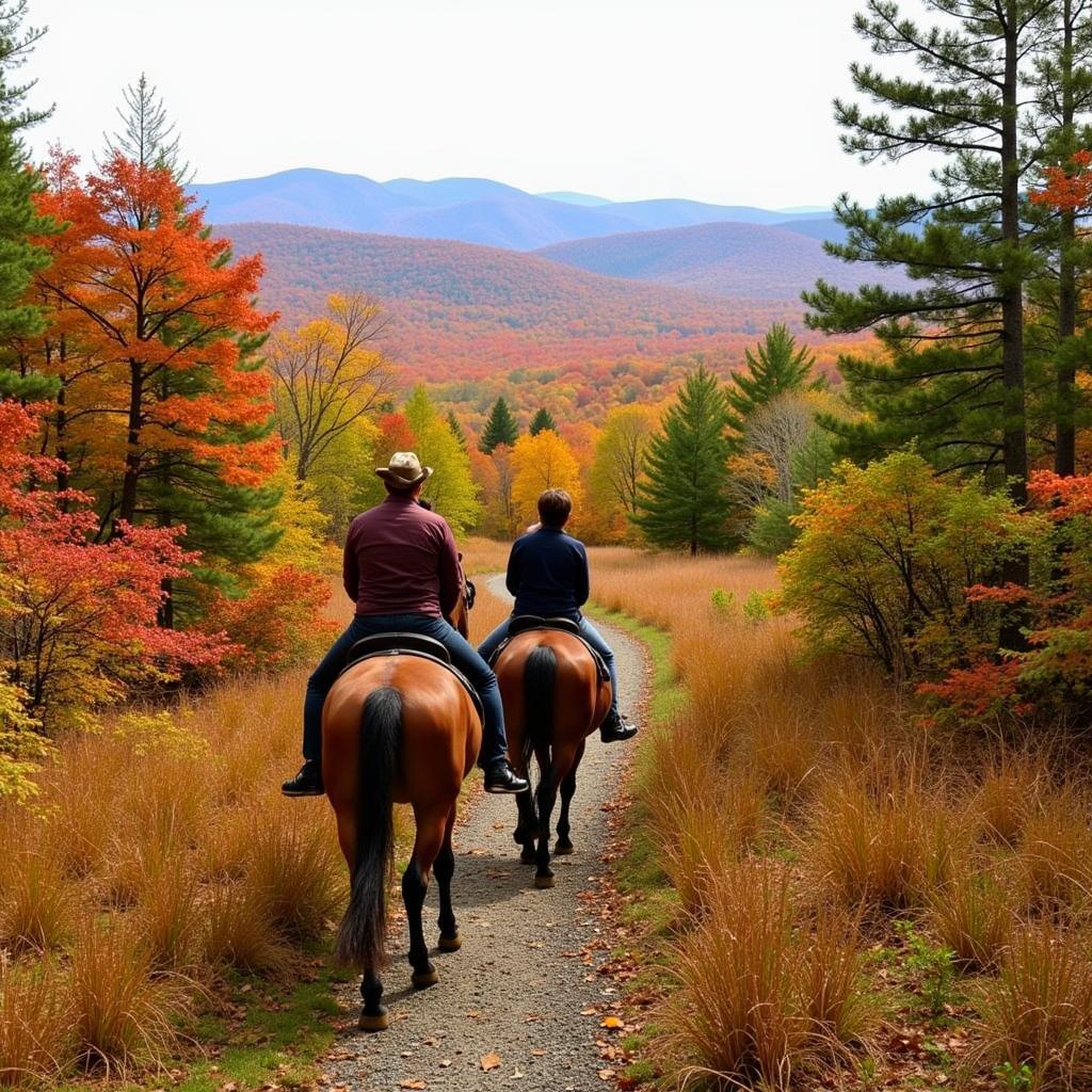 Horseback riding trails in the scenic New Hampshire landscape