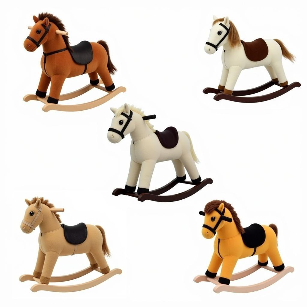 Rocking Horses with Seats Made of Different Materials